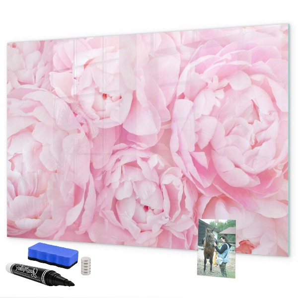 Dry erase board magnetic Floral motif with space for photos