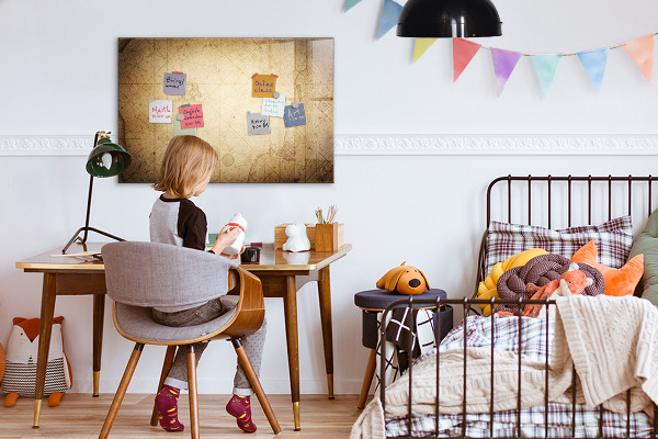 Magnetic dry erase board Note board with photos and accessories