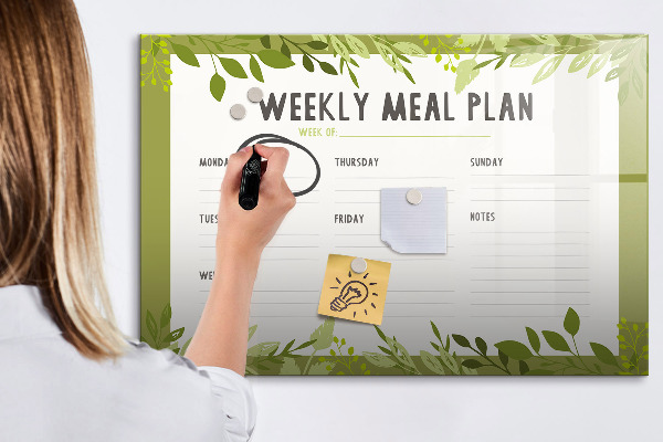 Dry erase board magnetic Meal plan for the week