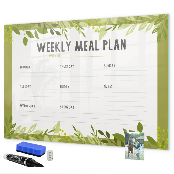 Dry erase board magnetic Meal plan for the week