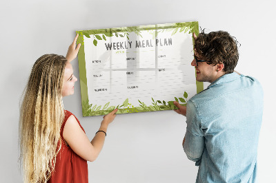 Dry erase board magnetic Meal plan for the week