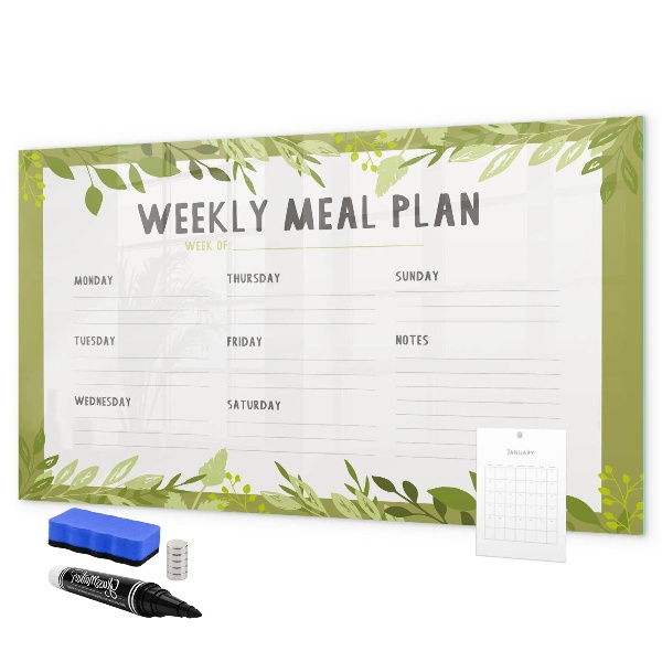 Dry erase board magnetic Meal plan for the week