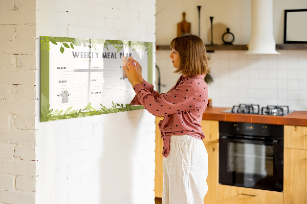 Dry erase board magnetic Meal plan for the week
