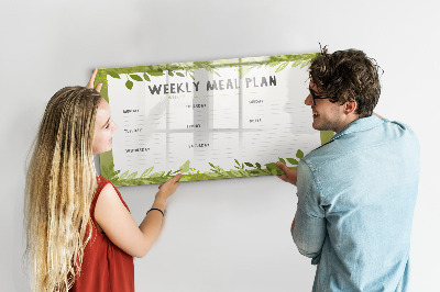 Dry erase board magnetic Meal plan for the week