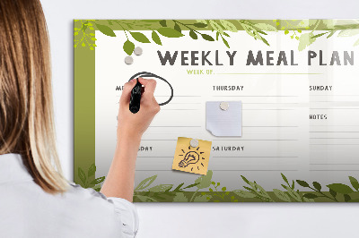 Dry erase board magnetic Meal plan for the week