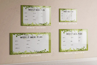 Dry erase board magnetic Meal plan for the week