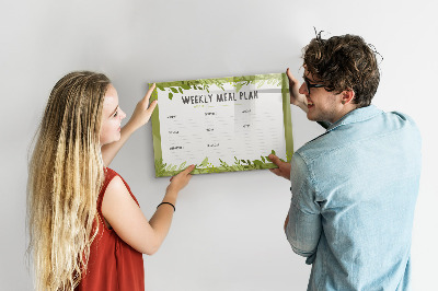 Dry erase board magnetic Meal plan for the week