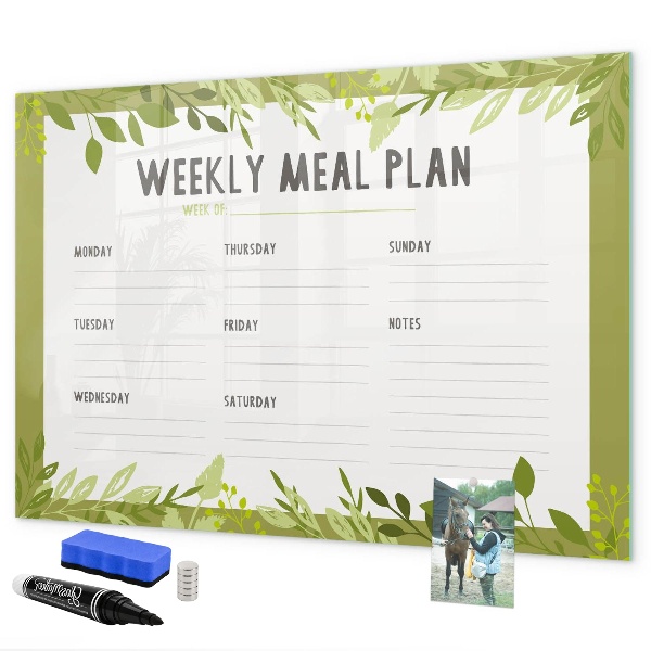 Dry erase board magnetic Meal plan for the week