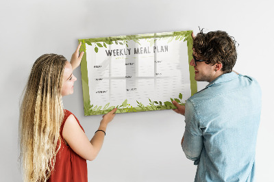 Dry erase board magnetic Meal plan for the week