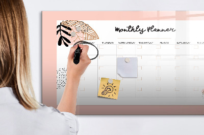 Magnetic dry erase board Monthly planner with space for photos