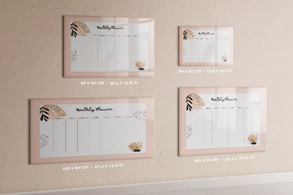 Magnetic dry erase board Monthly planner with space for photos