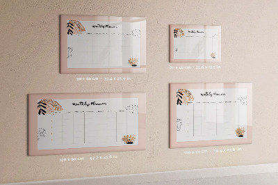 Magnetic dry erase board Monthly planner with space for photos
