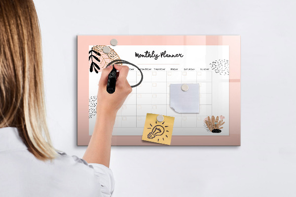 Magnetic dry erase board Monthly planner with space for photos