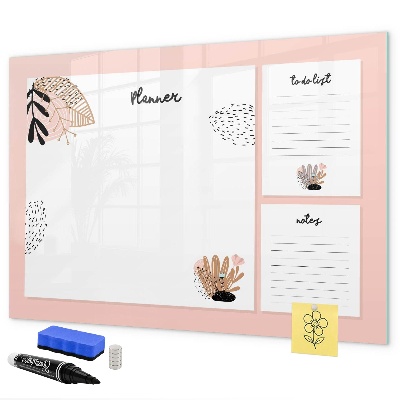 Dry erase board magnetic Planner with space for photos
