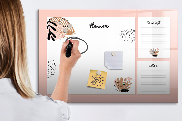 Dry erase board magnetic Planner with space for photos