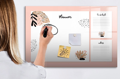 Dry erase board magnetic Planner with space for photos