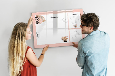 Dry erase board magnetic Planner with space for photos