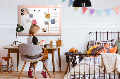 Dry erase board magnetic Planner with space for photos
