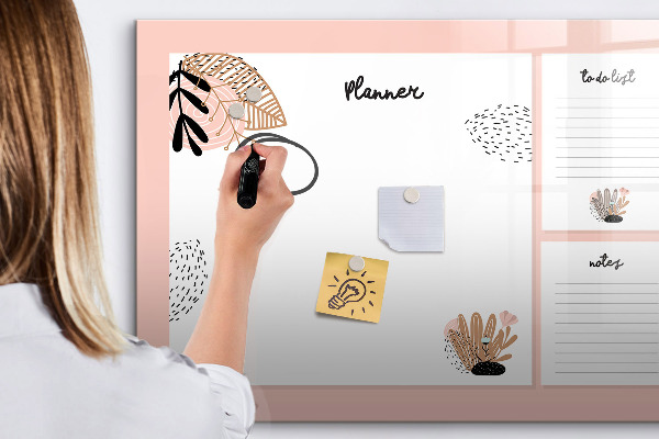 Dry erase board magnetic Planner with space for photos