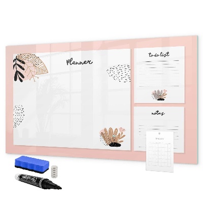 Dry erase board magnetic Planner with space for photos