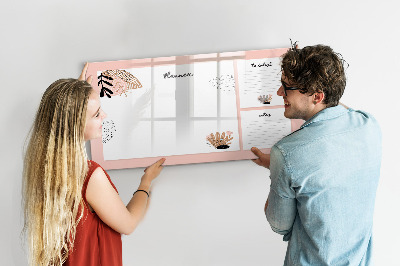 Dry erase board magnetic Planner with space for photos
