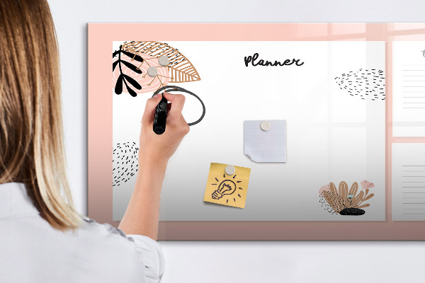 Dry erase board magnetic Planner with space for photos