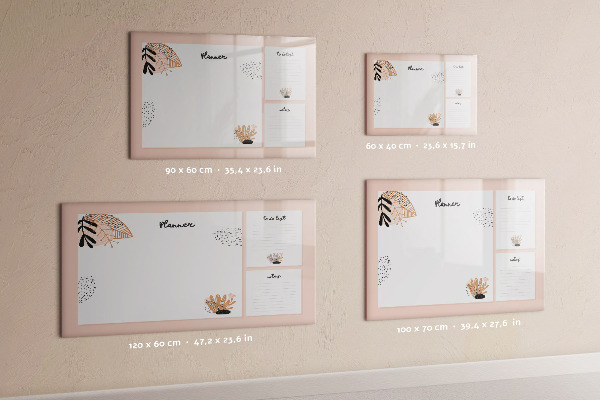 Dry erase board magnetic Planner with space for photos