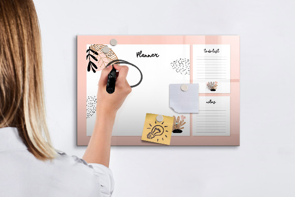 Dry erase board magnetic Planner with space for photos