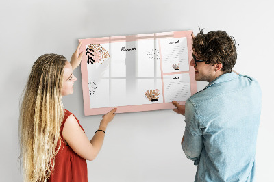 Dry erase board magnetic Planner with space for photos