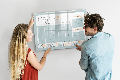 Magnetic dry erase board Weekly planner with space for photos