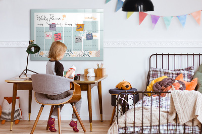 Magnetic dry erase board Weekly planner with space for photos
