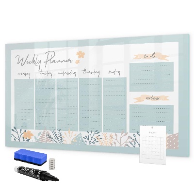 Magnetic dry erase board Weekly planner with space for photos