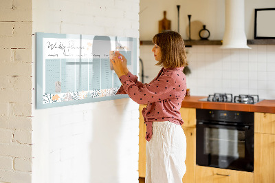 Magnetic dry erase board Weekly planner with space for photos