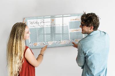 Magnetic dry erase board Weekly planner with space for photos