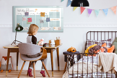 Magnetic dry erase board Weekly planner with space for photos