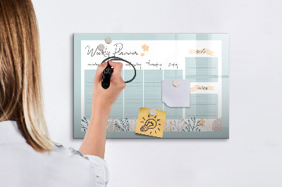 Magnetic dry erase board Weekly planner with space for photos
