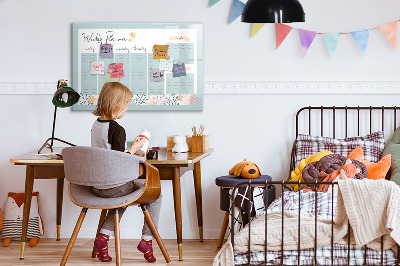 Magnetic dry erase board Weekly planner with space for photos