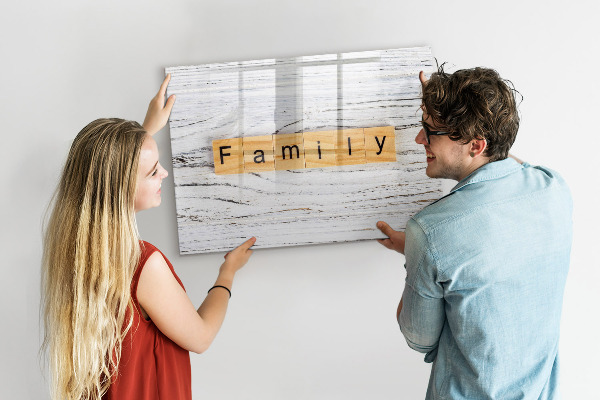 Magnetic dry erase board Board for photos and notes
