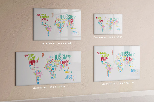 Magnetic dry erase board A world map with personal memories