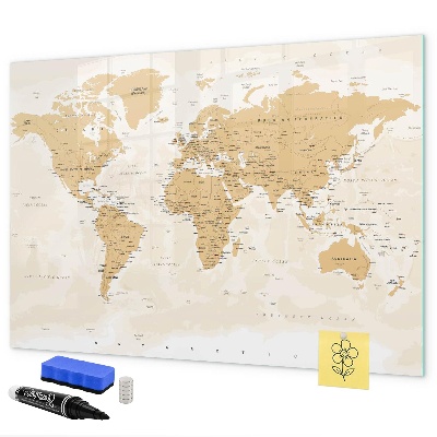 Dry erase board magnetic Travel map with places to mark