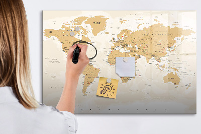 Dry erase board magnetic Travel map with places to mark