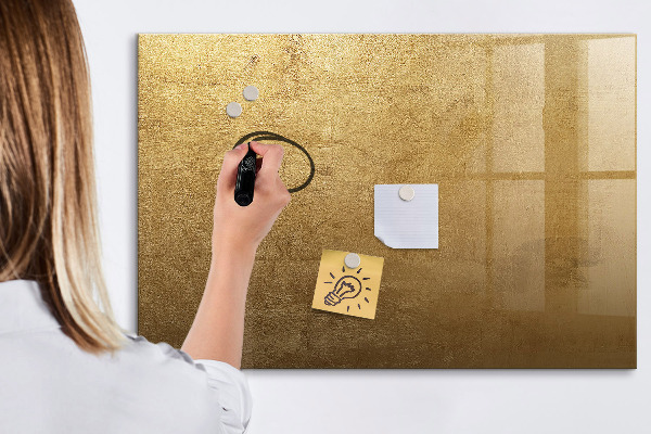 Dry erase board magnetic Gold board for notes and photos