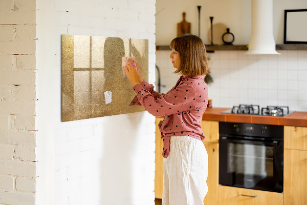 Dry erase board magnetic Gold board for notes and photos