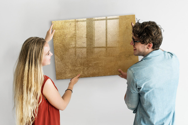 Dry erase board magnetic Gold board for notes and photos
