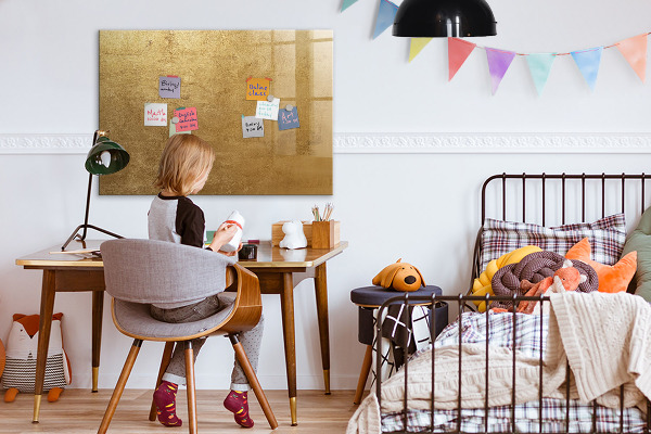 Dry erase board magnetic Gold board for notes and photos