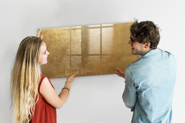 Dry erase board magnetic Gold board for notes and photos
