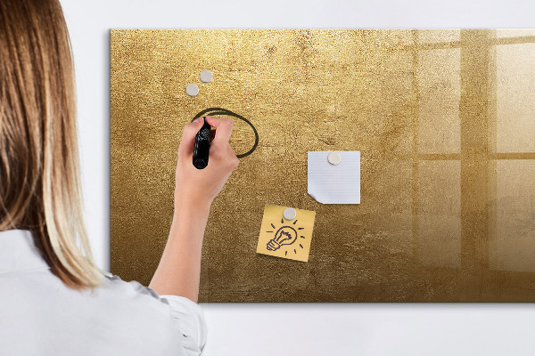 Dry erase board magnetic Gold board for notes and photos
