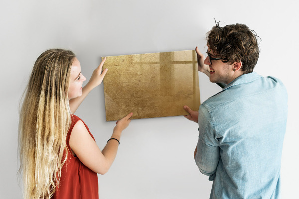 Dry erase board magnetic Gold board for notes and photos