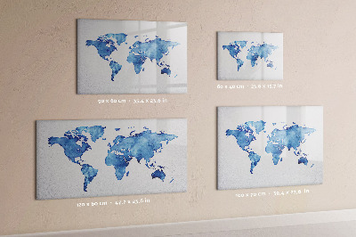Magnetic dry erase board A world map with personal memories
