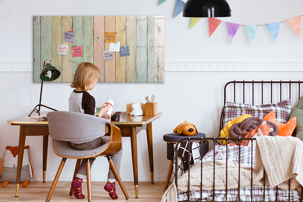 Magnetic dry erase board A colorful board for photos and notes